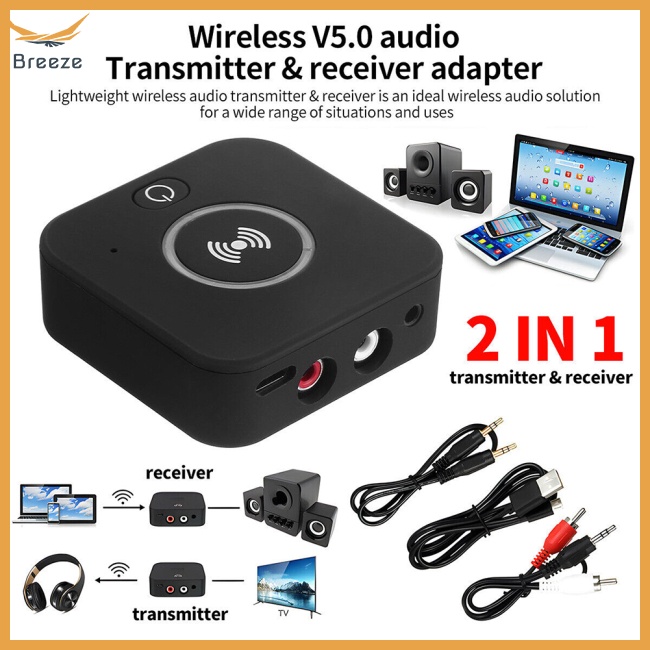 Bộ Thu Phát bluetooth 5.0 2 Trong 1 aux 2 rca Không Dây 3.5mm