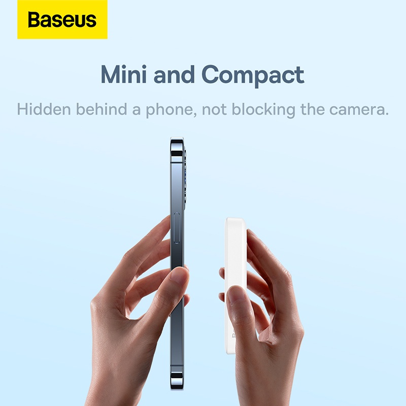 Baseus Hộp Sạc Nhanh Không Dây Từ Tính Chống Trượt Cho iphone15 20w 10000mah 5000mah 14.7mm i13 i14