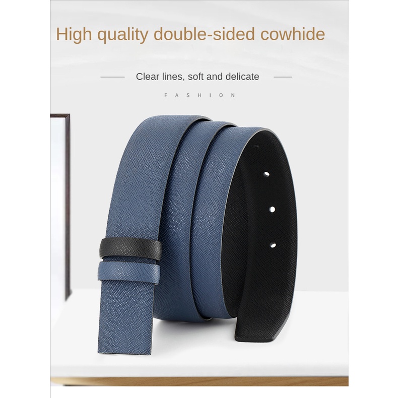 Thắt Lưng Da Bò Không Đầu Đục Lỗ 8 Nhân Vật Đầu Tiên Cho Nam