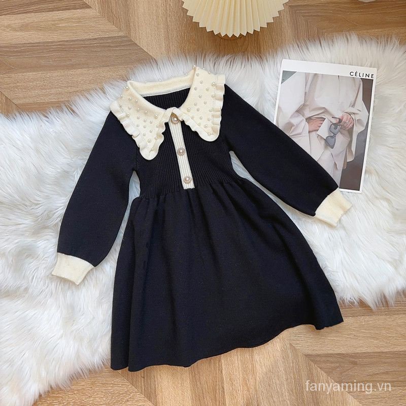 Đầm sweater Thời Trang Thu Đông Xinh Xắn Cho Bé Gái yqws