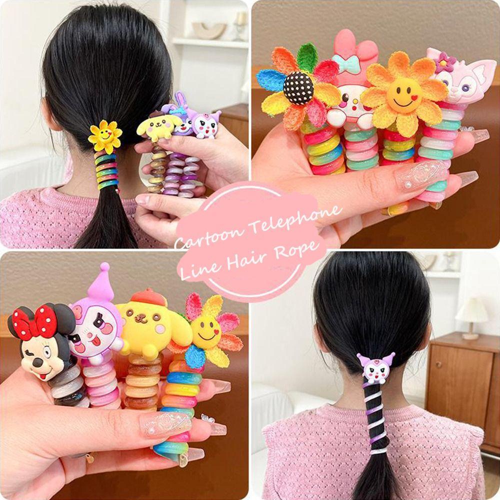 Lacyes Dây Buộc Tóc Cao Su Hình Gấu / Thỏ / kuromi Bằng Nhựa Dễ Thương Cho Bé