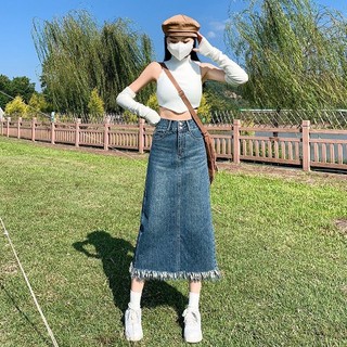 Chân Váy denim Chữ a Lưng Cao Thời Trang Xuân Thu 2023 Phong Cách Mới Cho Nữ