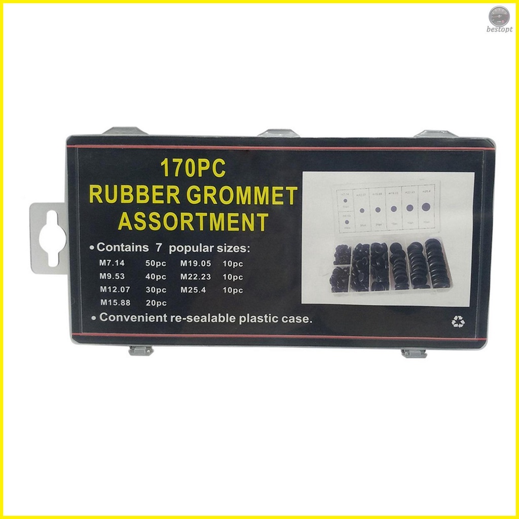 170Pcs Rubber Grommets Assortment Set for Electrical Wire Gasket and Firewall Hole Plug