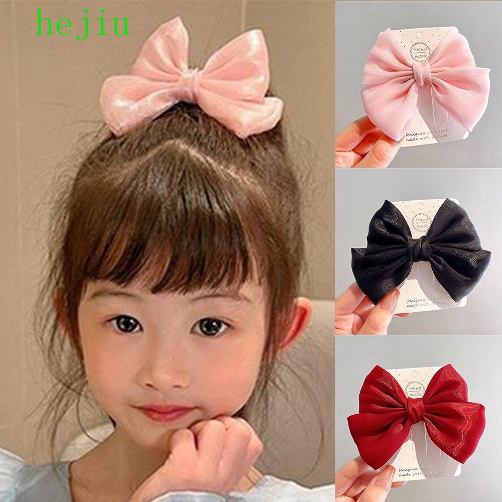 Hejiu Kẹp Tóc Hình Nơ Màu Trơn Phong Cách lolita Hàn Quốc Cho Nữ
