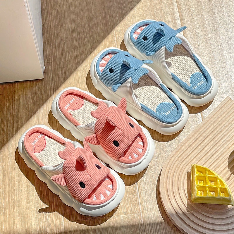 Dép Đi Trong Nhà Chất Liệu cotton Lanh Họa Tiết Hoạt Hình Dễ Thương Cho Nữ