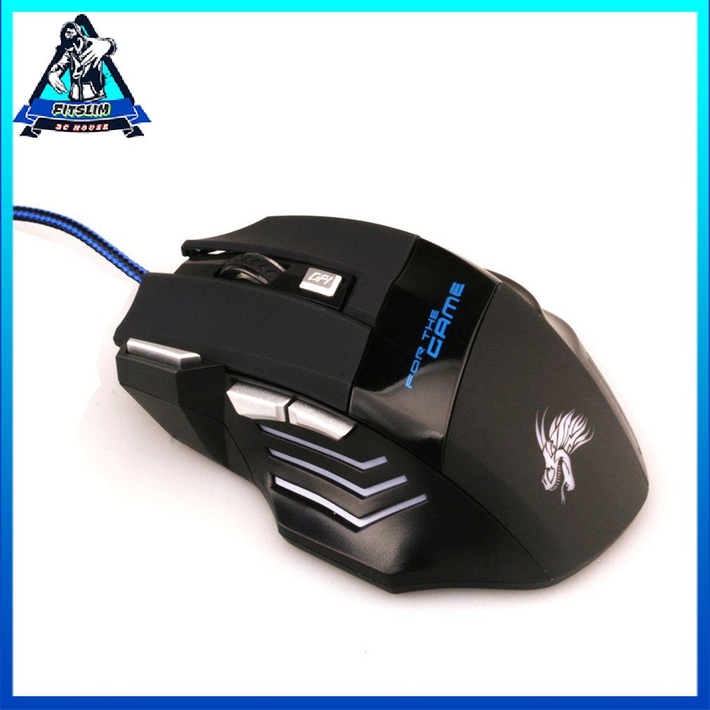 Wire Gaming Mouse 7ons 2500Dpi Led Ergonomic Optical Usb Laptops Mouses