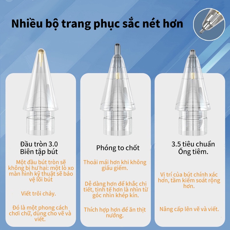Đầu bút cảm ứng goojodoq ngòi 3.0 3.5 4.0 thay thế bút vẽ thích hợp cho iPad 1/ 2