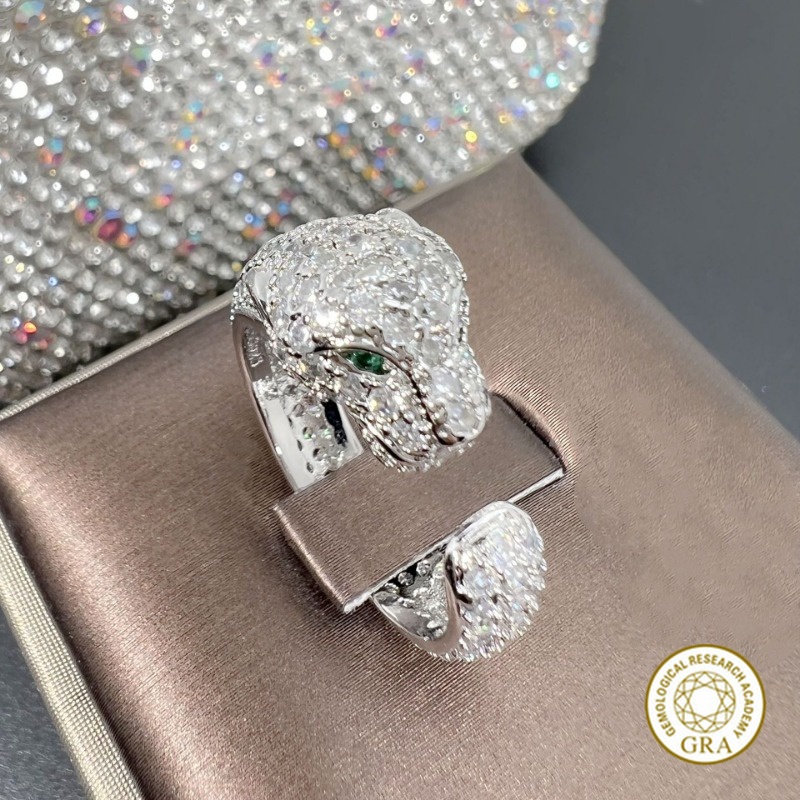 Nhẫn Bạc Hình Đầu Báo Bằng Đá Opal Cho Nữ