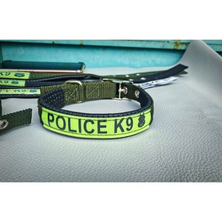 Vòng cổ phản quang POLICE K9 Khoá hợp kim không rỉ cho chó mèo có đệm cổ chắc chắn đủ size