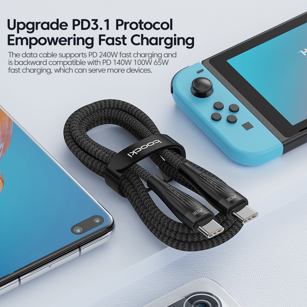 Dây Cáp Sạc Nhanh 240w type-c Sang type-c 1m 2m Cho xiaomi huawei Ipne