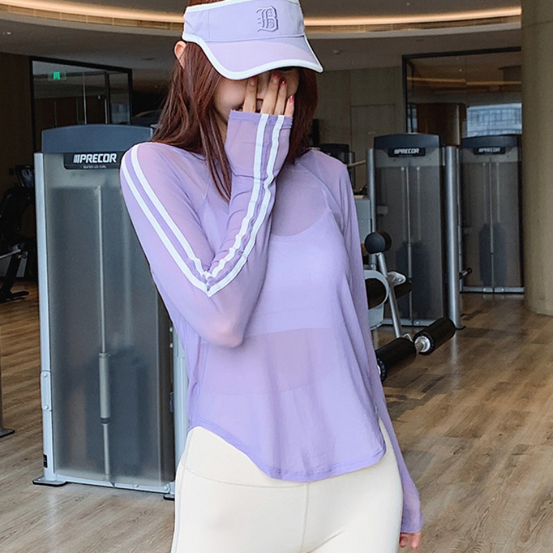 Áo Thun Thể Thao Tay Dài Dáng Rộng Thoáng Khí Hợp Thời Trang Cho Bạn Gái