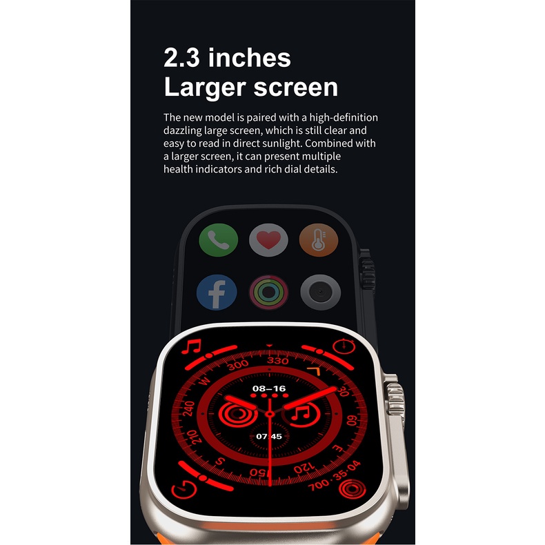 Mới Đồng Hồ Thông Minh ultra 9 10 Trong 1 i20 ultra max Màn Hình hd 49mm 2.3 inch Có Khóa Cài 9ksk