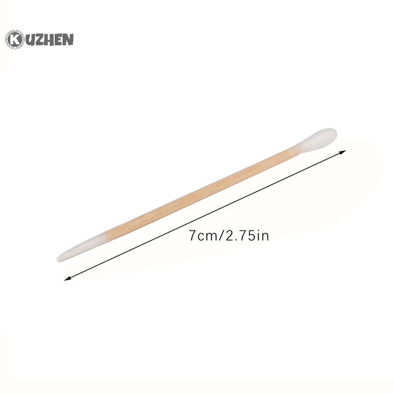 Kuzhen Set 50 Tăm Bông cotton Hai Đầu Dùng Để Vệ Sinh Tai / Mũi / Lỗ Tai Chăm Sóc Sức Khỏe Cho Nữ