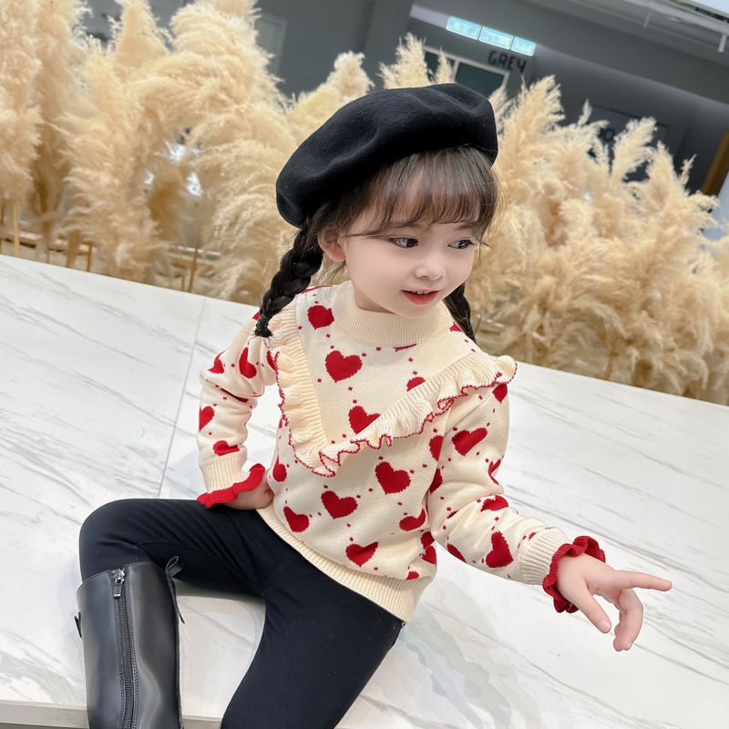 Áo sweater Chui Đầu Vải Nhung Họa Tiết Hoạt Hình Thời Trang Thu Đông Cho Bé Gái