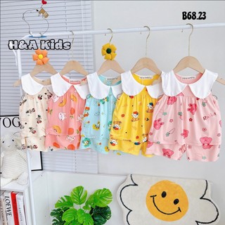 Set cổ sen babydoll in hoạ tiết cho bé gái