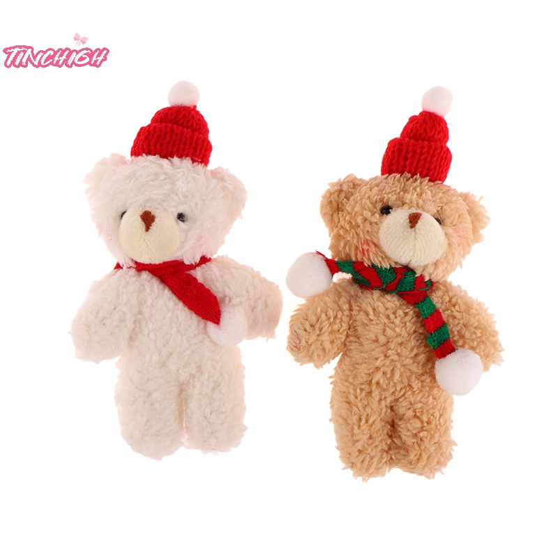 Móc Khóa Gấu Bông Giáng Sinh Dễ Thương Dệt Kim Mũ Khăn Choàng Dài Trang Trí Ba Lô