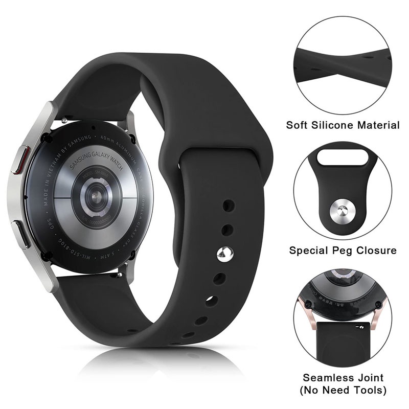 Silicone Dây Đeo Silicon Thay Thế Cho Đồng Hồ Thông Minh samsung galaxy watch 6 5 4 classic pro 47mm 43mm 45mm 44mm 40mm gts huawei gt 2 / pro