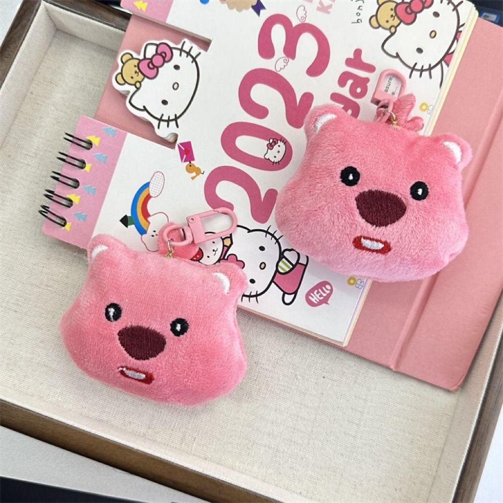 Shanhai Móc Chìa Khóa Bằng Sợi Bông Màu Hồng Poror Hoạt Hình Dễ Thương Vui Nhộn Phong Cách Hàn Quốc