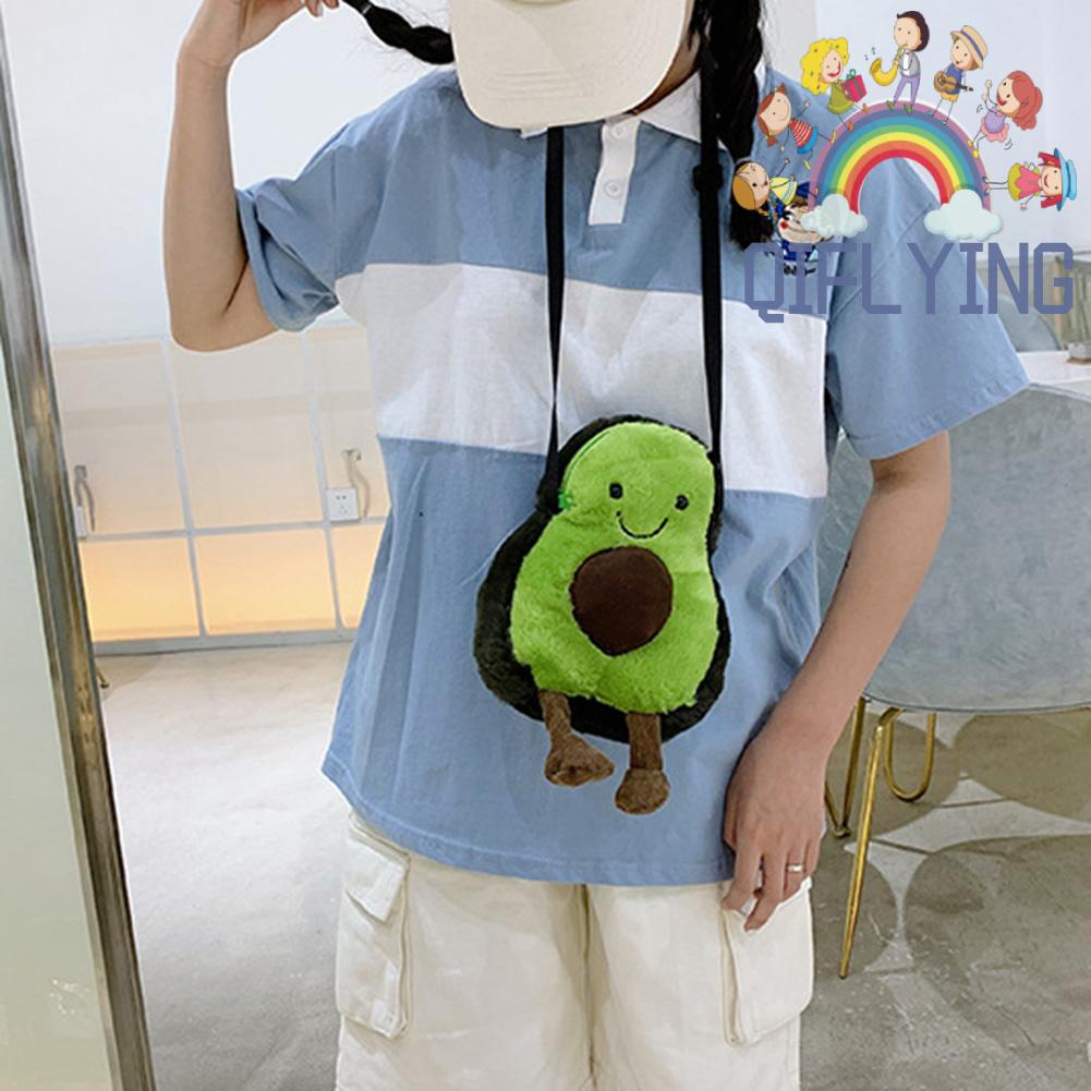 Túi Đeo Chéo Đựng Điện Thoại Hình Trái Bơ Hoạt Hình Dễ Thương Giản Dị Dành Cho Bạn Nữ