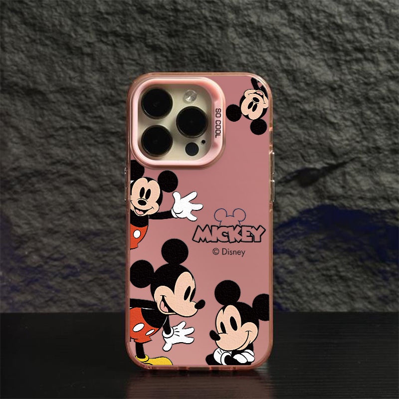 Ốp Điện Thoại Màu Bạc Nhám Hình Chuột mickey Cho apple Iphone 14 13 x xsmax 15