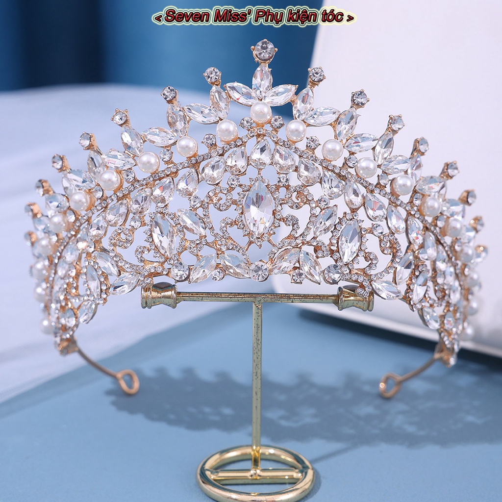 Cài Tóc Hình Vương Miện Tròn Lấp Lánh Chống Trượt