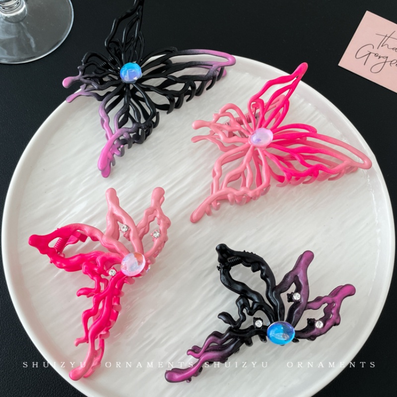 Kẹp Tóc Hình Bướm 10cm Màu gradient Phong Cách Hàn Quốc Thời Trang Cho Nữ