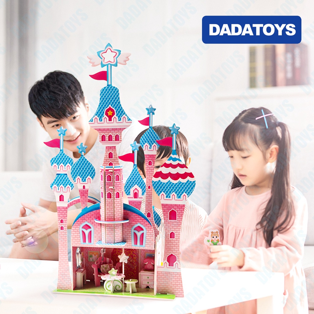 Đồ Chơi Xếp Hình Giáo Dục 3D Dành Cho Trẻ Em - Mô Hình Ngôi Nhà, biệt thự, phòng bếp, quán cafe