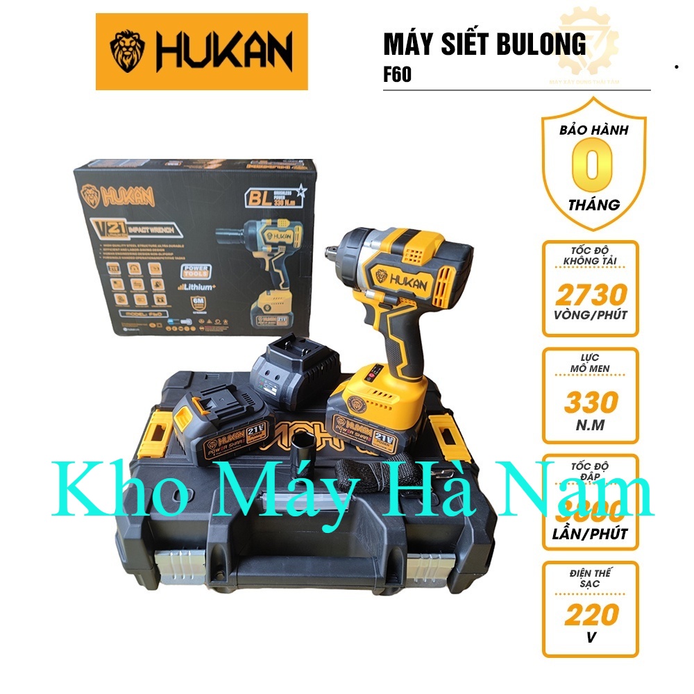 Máy siết bulong HUKAN F60 lực siết 330NM / Siết bulong Hukan bảo hành chính hãng ĐL