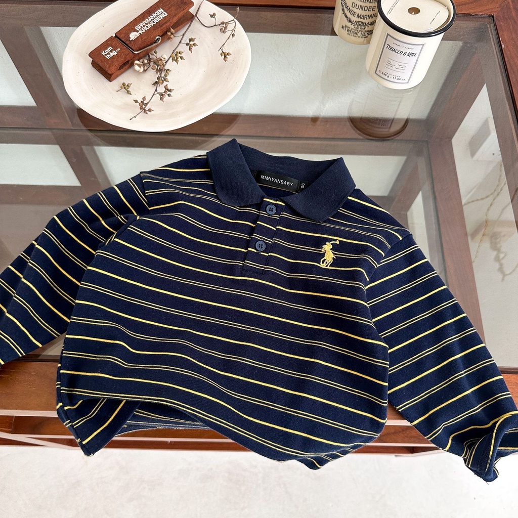 Áo polo Tay Dài Dáng Rộng Họa Tiết Kẻ Sọc Thời Trang Mùa Thu 2023 Cho Nam