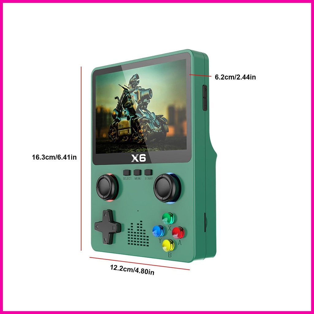 Máy Chơi game Cầm Tay Màn Hình 3.5inch ips Kép 11 Vị Trí Tắt / Mở Điều Khiển video Mới x6