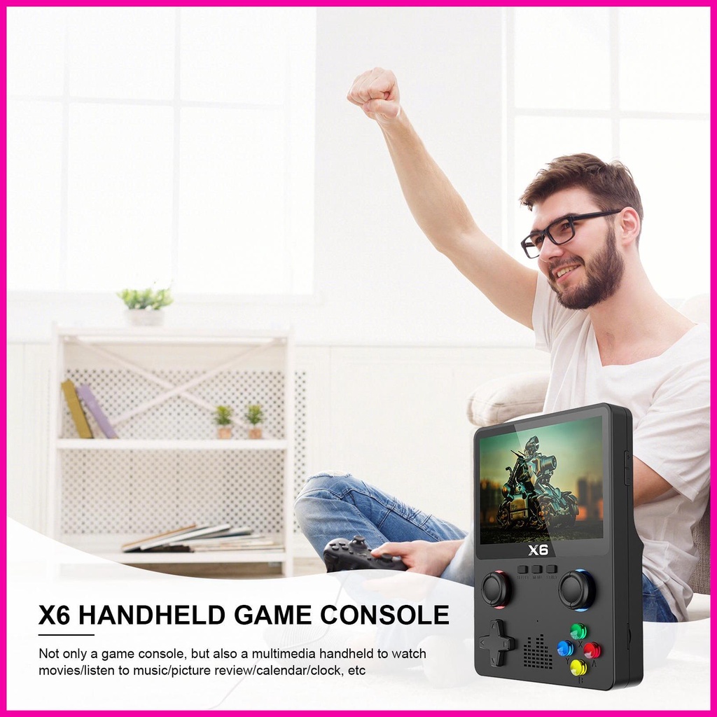 Máy Chơi game Cầm Tay Màn Hình 3.5inch ips Kép 11 Vị Trí Tắt / Mở Điều Khiển video Mới x6