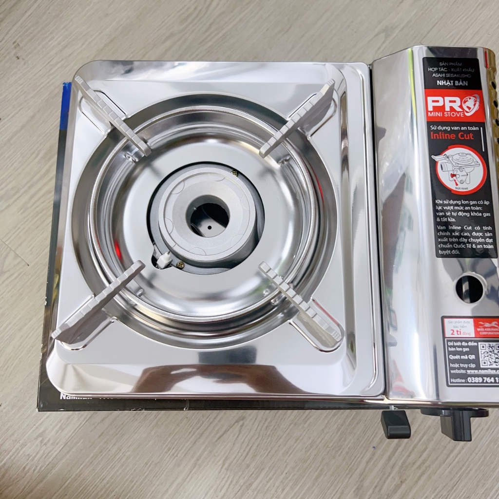 Bếp gas du lịch inox NAMILUX PL-2111AS , Bếp gas Mini INOX CAO CẤP an toàn, tiết kiệm gas