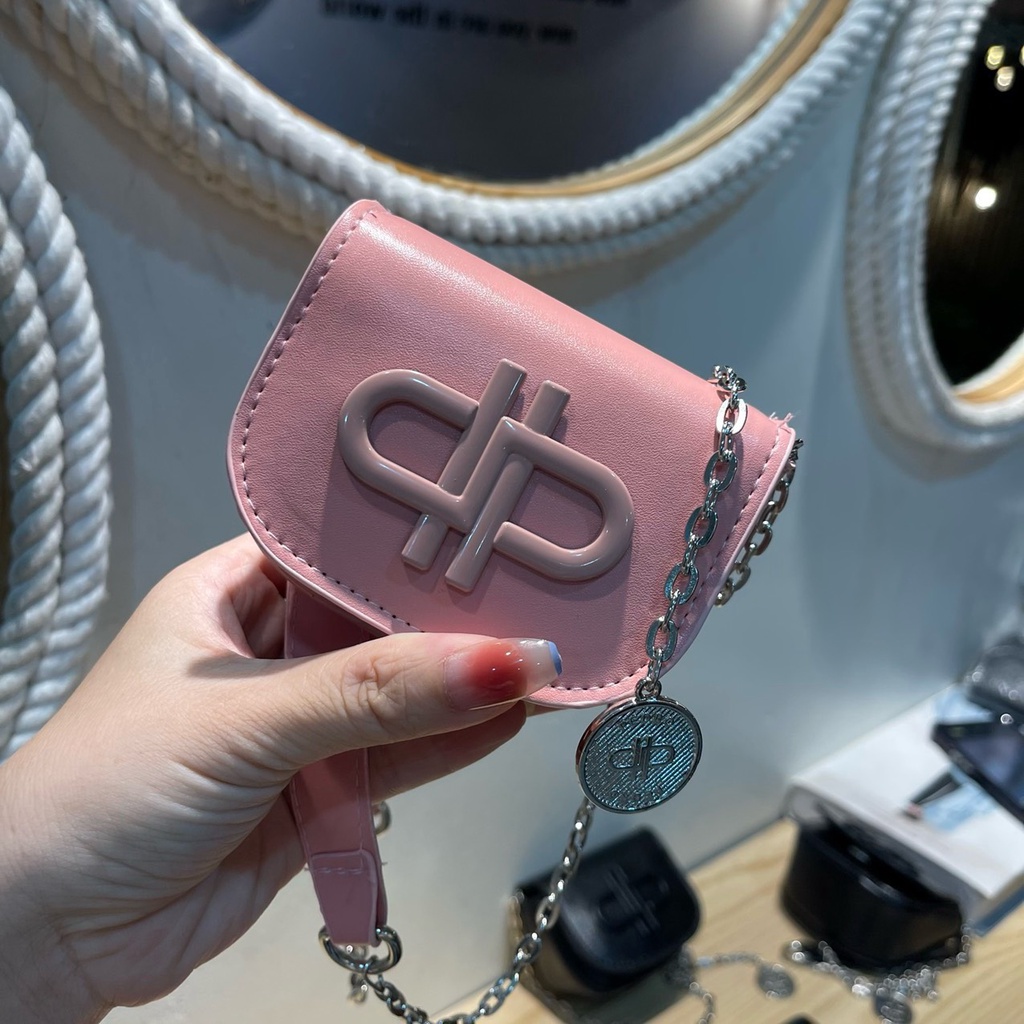 Túi xách nữ mini đeo chéo Petro size 10cm dây xích phối đồng xu xinh xắn dễ thương Eva Bag