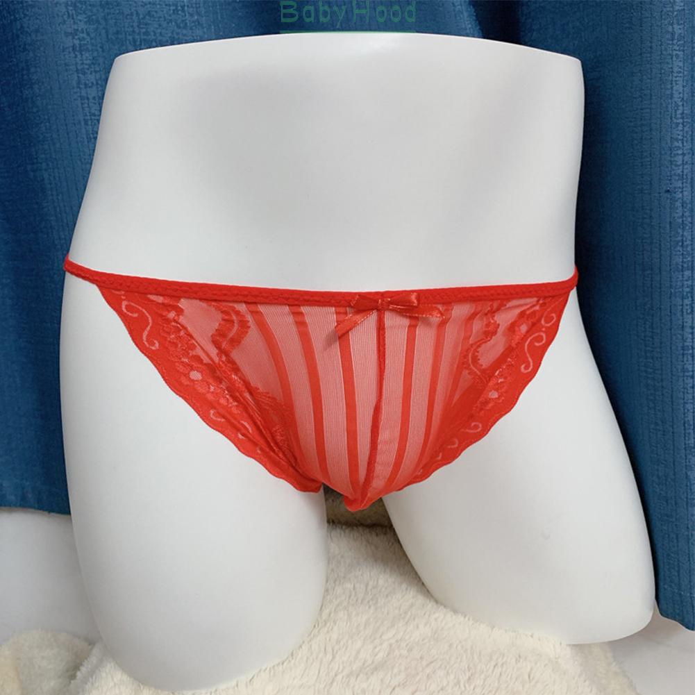 Men Sexy Lace Thong Briefs Underwear bikini pouch G string jockstrap See-through#BBHOOD