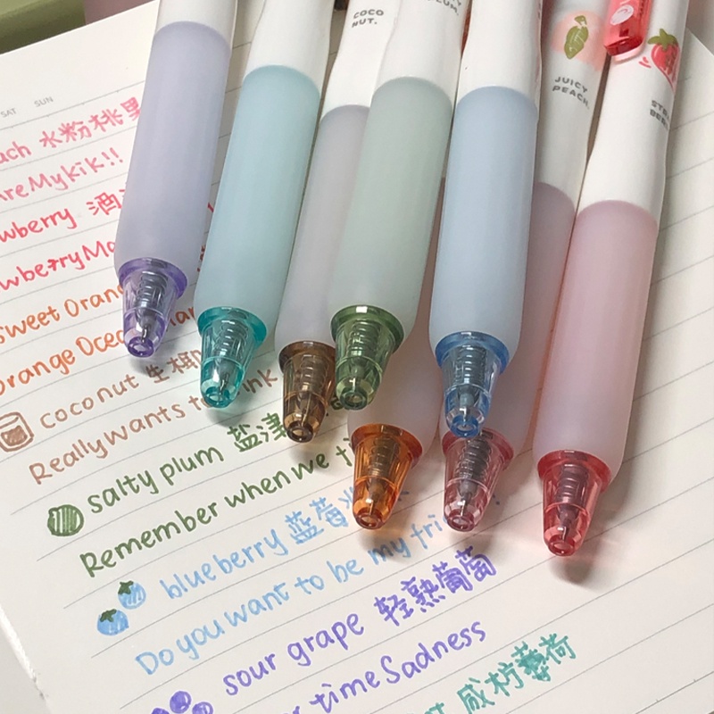 Bút Mực gel Ngòi 0.5mm Nhanh Khô Nhiều Màu Sắc Họa Tiết Trái Cây Sáng Tạo Cho Học Sinh