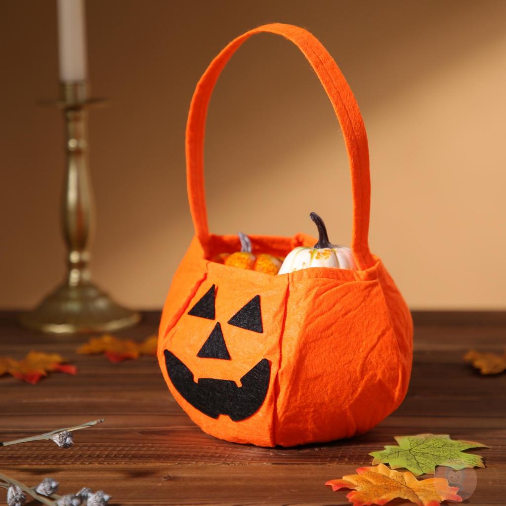 Laa6-túi Xách Tay Họa Tiết Bí Ngô / Ma Hoạt Hình halloween Cho Trẻ Em