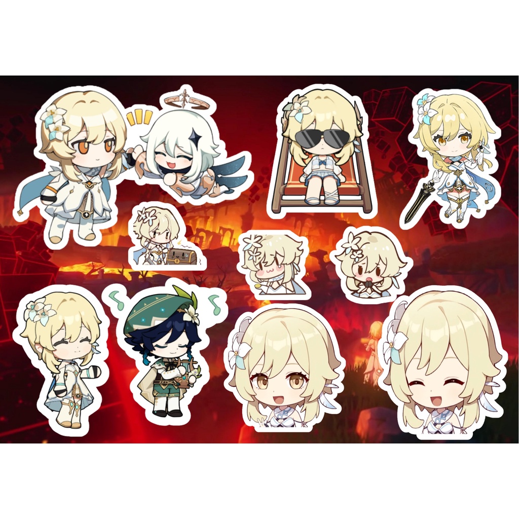 MINI STICKER PACK 🔔  Sticker Pack Genshin Impact A6- Cắt Sẵn - Màng Cán Chống Nước - Keo Dán Sẵn