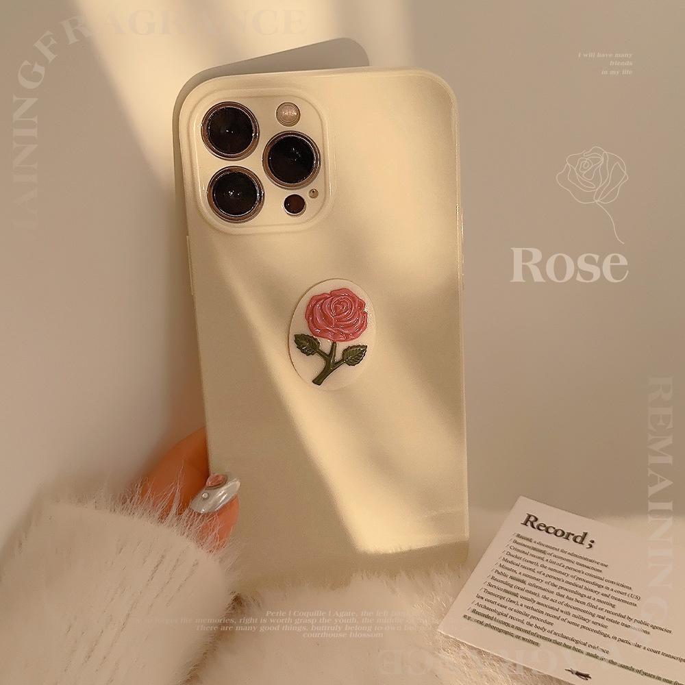 Ốp Điện Thoại tpu silicone Hình Hoa Hồng Cho iphone 11 12 13 14 15 pro max plus