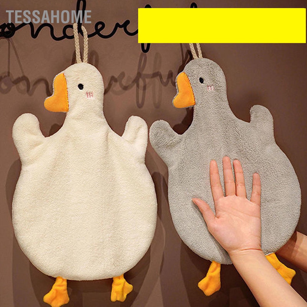 TessaHome Khăn Tay Dễ Thương Có Vòng Treo Cotton Nguyên Chất Thấm Hút Trang Trí Trẻ Em Ngỗng Cho Phòng Tắm Nhà Bếp