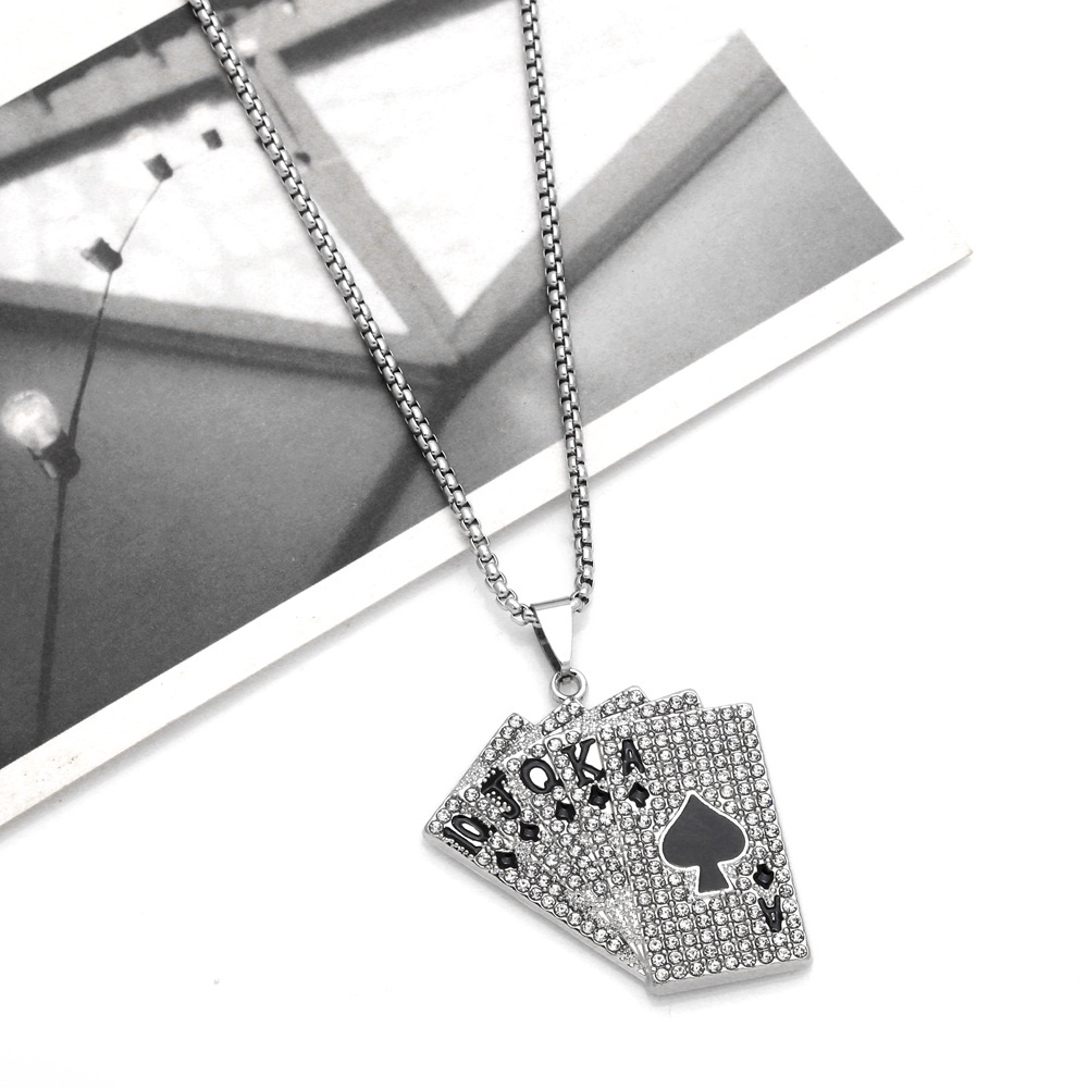 Thời Trang Vòng cổ Mặt Thẻ Bài May Mắn Phong Cách hip hop Cho Nam Và Nữ - HSU