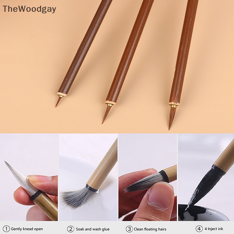 Thewoodgay Cọ Sơn Dầu Thư Pháp Trung Quốc Vẽ Tranh Sơn Dầu Đầu Cọ wolves