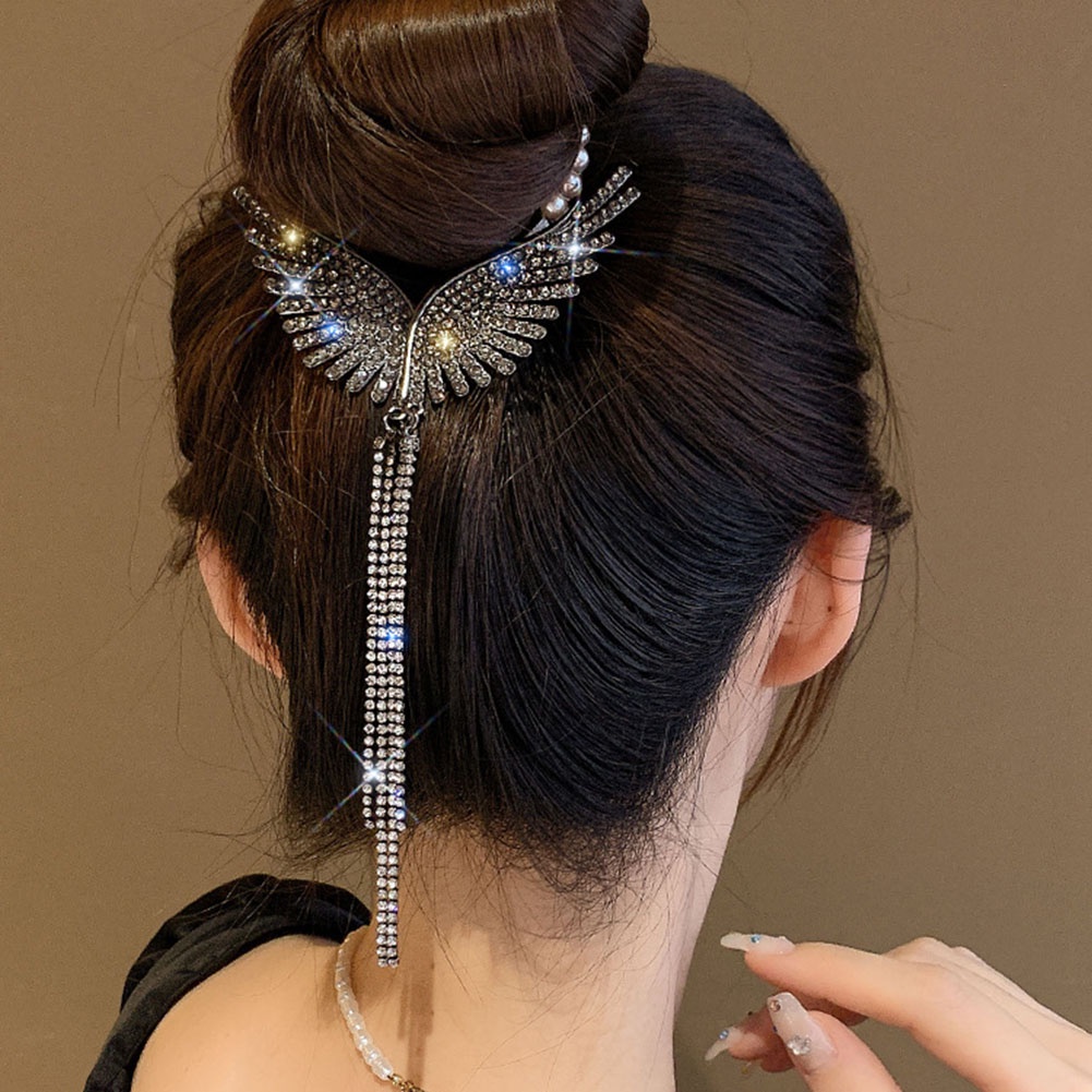 Trâm Cài Tóc Đính Kim Tuyến Và Tua Rua Phong Cách vintage Cho Nữ