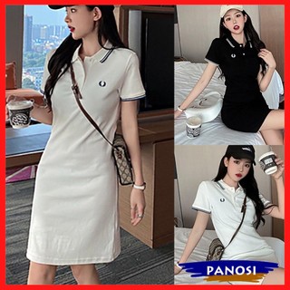 Váy suông polo cổ bẻ đầm suông cổ bẻ sơ mi dáng basic trẻ trung chất thun tăm co giãn PANOSI - V817