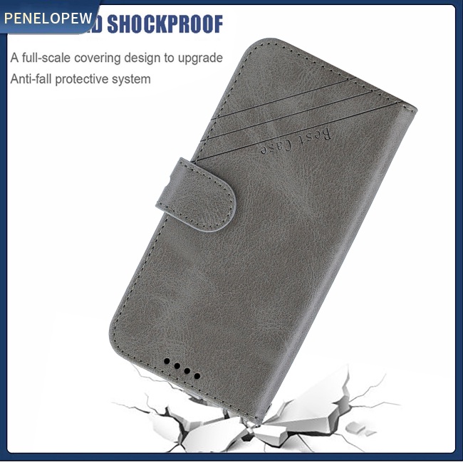 Bao Da Điện Thoại denim Màu Trơn Khóa Trước Cho xiaomi cc9-a3 lite Ốp