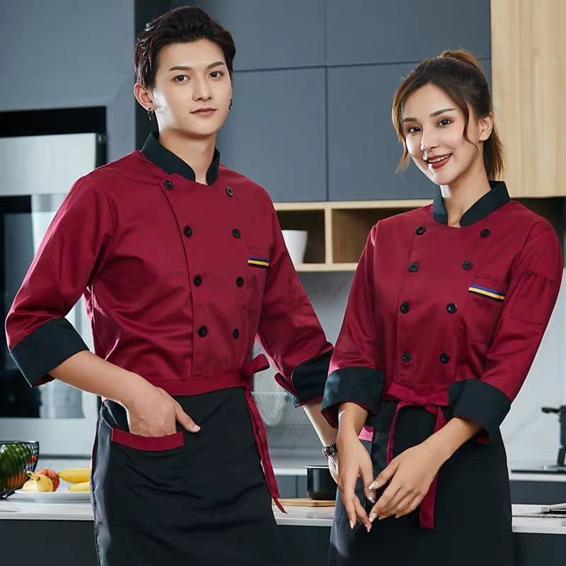 Hàng Có Sẵn Trang Phục Đầu Bếp Dài Tay Thời Trang Thu Đông Cho Nam Và Nữ