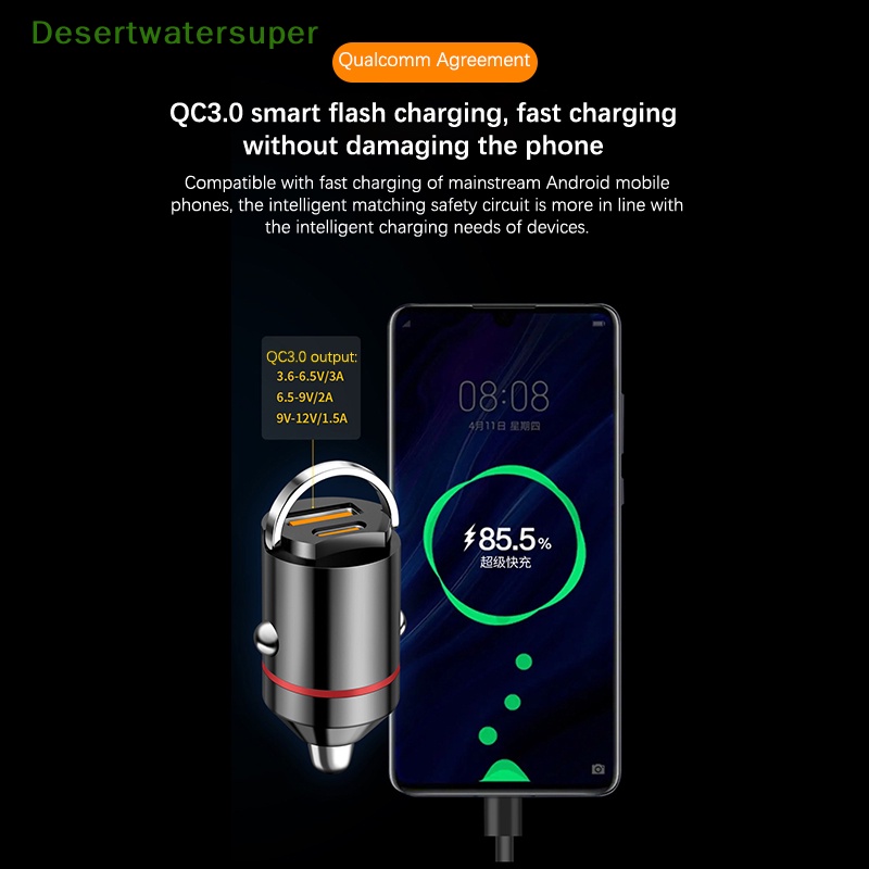 Dsvn Tẩu Sạc Điện Thoại mini Hai Cổng usb 200w Cho iphone 13 12 xiaomi huawei samsung