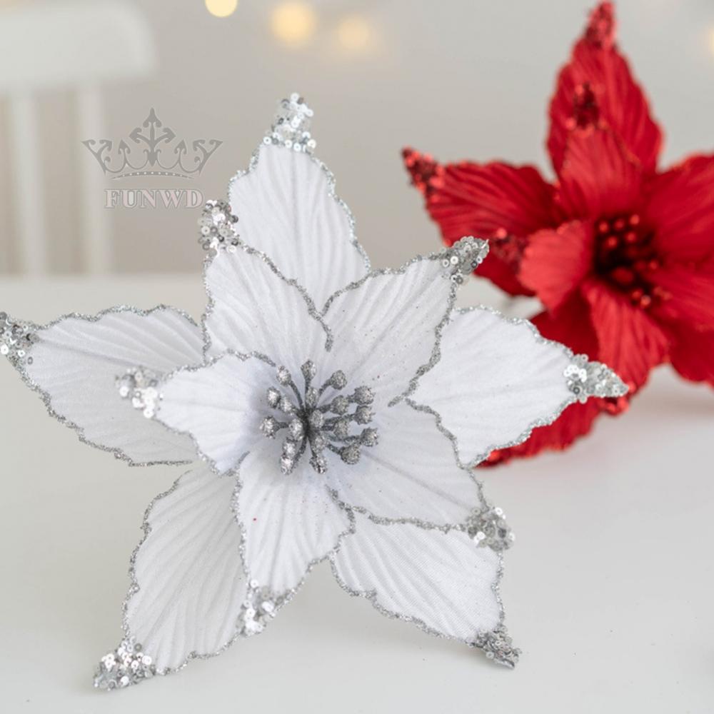 Christmas Flower Christmas Tree Decoration Cloth+Plastic Decoration Practical