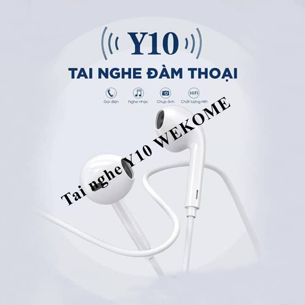 Tai nghe nhét tai WEKOME Y10 chính hãng - âm thanh tốt, bền bỉ, nút bấm nhạy, chân cắm 3.5mm