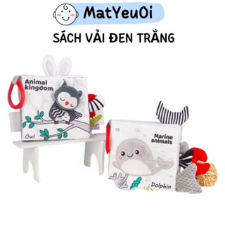 Sách Vải Đen Trắng 3D Giáo Dục Sớm Cho Bé 0-1 Tuổi Kích Thích Thị Giác