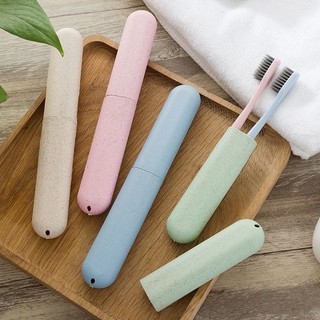 Bộ 4 bàn chải đánh răng hộp bảo vệ răng chống bụi bằng sợi rơm lúa mì